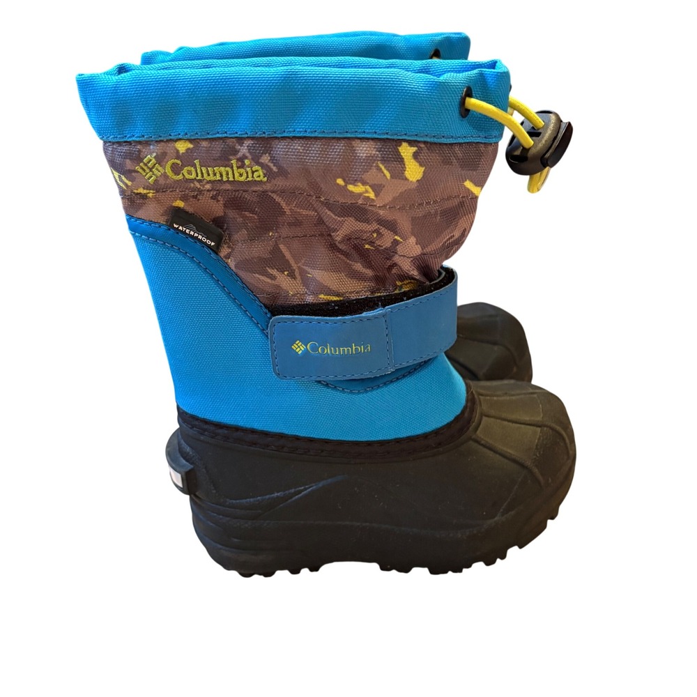 Columbia Kids Waterproof Winter Snow Boots Size 8 Blue Camo Youth
